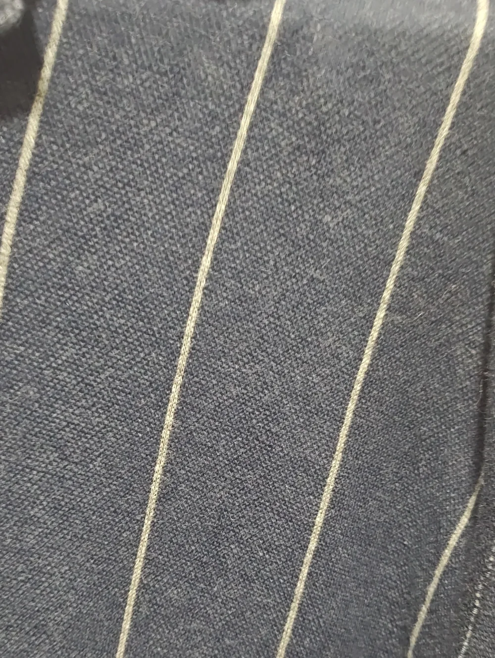 J. Crew Men's Navy Long-Sleeve Polo with White Pinstripes